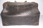 Antique Black Leather Large Medical Doctor Bag