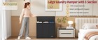 Laundry Hamper 3 Section  Large Laundry Hamper With Lid  Dirty Clothes Hamper