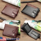 Men s Leather Wallet Bifold Card Holder With Flap Coin Pocket Convenient Purse
