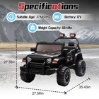 12v Kids Electric Car Ride On Toys Truck W remote  Led battery Powered Jeep blac