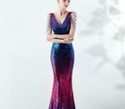 Women Sequins Formal Bodycon Wedding Evening Party Prom Gown Cocktail Dress 4xl
