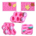5-piece Flower And Leaf-shaped Silicone Molds For Cake Decoration  Chocolate
