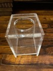 Lucite Tissue Box Cover     Thick Clear Acrylic Cube Modern