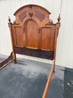 67434 Antique Victorian Walnut  Full Size Bed With Intricate Carved Headboard