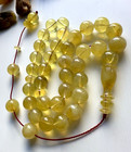 White Natural Baltic Amber 36g  Islamic Prayer Rosary 12 Mm  33 Beads Pressed