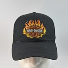 Vintage Harley-davidson Hat Cap Snap Back Shield Logo Annco Motorcycles Flames