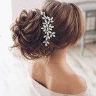  Crystal Bride Wedding Hair Comb Rhinestone Bridal Hair Clip Sparkly Silver