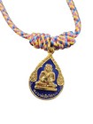 Buddhist Amulet Necklace  Rope Design  Gold Buddha Pendant  Thai Religious   