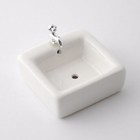 Dollhouse Sink Top Square White For Kitchen Or Bathroom Ceramic 1 12 Scale