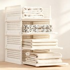 4 Pack Large White Stackable Closet Organizer Basket Storage Bin