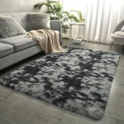 Modern Grey Tie-dye Shag Area Rug  3x5  - Super Soft   Machine Washable