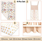 4-piece Crib Bedding Set For Girls  Boho Baby Girl Bedding Set With Crib Skirt  