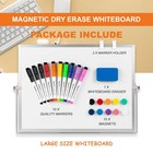 Dry Erase Whiteboard 16x12inch Magnetic Desktop With Stand 10 Markers 10 Magnets