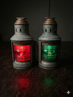 Vintage Perko Perkins Marine Lantern Pair     Red   Green Nautical Signal Lamps