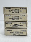 Vintage No 200 Oakville Glass Headed Pins 4 Boxes Company Division Scoville Mfg