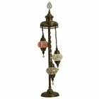 Turkish Moroccan Style Mosaic Multicolour Floor Lamp Light 3 Large Globe