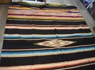 Vintage Huge Mexican Saltillo Handwoven Blanket Serape 96  X 65  Mexico D7229