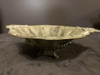 Old Vintage Antique Large Footed Centerpiece Solid Brass Bowl