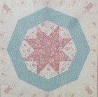 Vtg wamsutta pastels  star In Octagon  Quilt Pattern cotton Fabric Panel  7 x7 