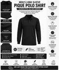 Boy s Button Long Sleeve Pique Polo School Uniform Shirts  3 Pack  Size 4-20 Nwt