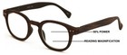 Progressive Multifocus Round Reading Glasses     Tri-focal Clear Reader - Wood Gra