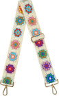 Embroidery Flower Purse Strap Replacement Crossbody 2 Inch Wide With Letter S Ke