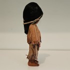 Vintage Native American Indian Plastic Doll Faux Suede Beaded Dress Sleepy Eyes