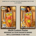Sexy Pinup Girl Custom Alcohol Poster Any Beer Whiskey Tequila Vodka Brand  207