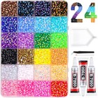 48000pc Resin Rhinestones 48 Colors 3mm Flatback Gems Diy Kit W  B7000 Glue Tray