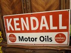 Large Vintage Kendall Motor Oil Heavy Porcelain Metal Gas Station Sign 30   15 