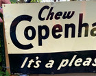 Vintage Metal Larger Copenhagen Snuff Chew Tobacco Sign 14 By 25