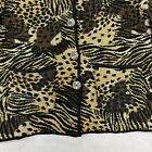 Vtg Jane Ashley Tapestry Jacket Womens M Button Front Animal Print Blazer Cotton