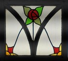 Abstract Floral Old English Leaded Stained Glass Window 21 1 4 x 20 