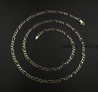 21 75    14k Solid Yellow Gold Diamond Cut Figaro Chain   9 04g   3 2mm   Italy  