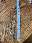 Vintage Sterling Silver Turquoise Bear Paw Necklace   Earrings Set Signed M