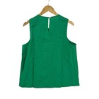 New  J Crew Tank Top Embroidered Cotton Linen Green Womens 12 U923