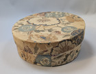 Vintage Floral Fabric Covered Sewing Box W 45 Wooden Thread Spools