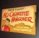 Vintage Philip Morris No Cigarette Hangover Smoking Smoke Matchbook Picture Sign