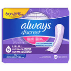  2 Pack  Always Discreet Adult Incontinence Pads For Women  45ct
