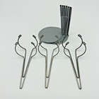 Vtg Lot 6 Kaiser Doll Display Stands Grey Metal 2100 Barbie Action Figure 6-11 