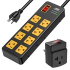 Crst 6-12 Outlet Heavy Duty Power Strip Surge Protector 15-20amp Power Strip