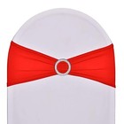 10 Pack Red Stretch Chair Sashes Spandex Covers With Slider Buckle Wedding Parti