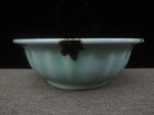Chinese Old Hand Carving  longquan  Kiln Green Porcelain Bowl Brush Washer