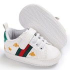Newborn Baby Boy Crib Shoes Infant White Prewalker Trainers Rubber Sneaker