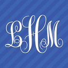 Vine Interlocking Monogram Letters Initials Vinyl Decal Sticker