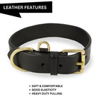 Leather Dog Collar  Heavy Duty  Brass Buckle  Small To Large Dogs