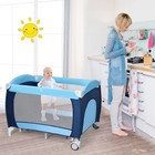 Foldable Baby Crib Playpen Travel Infant Bassinet Bed Mosquito Net Music W Bag