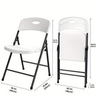 2 4 6 Pack White Plastic Folding Chairs Heavy Duty Metal Frame Indoor Outdoor