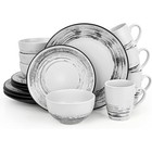 16 Piece Dinnerware Set Plates Bowls Mugs Dishes 4 Modern Elegant Ceramic New