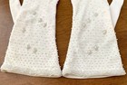 Vintage 10  Gloves White Glass Beaded Faux Pearl Wedding Formal Dance Evening  